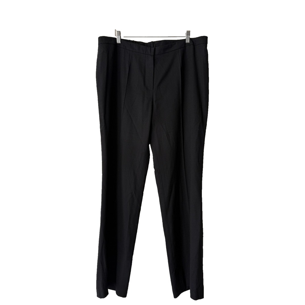 Escada Black Wide Leg‎ Dress Pants Women 46 Viscose Wool Blend Tailored Trousers